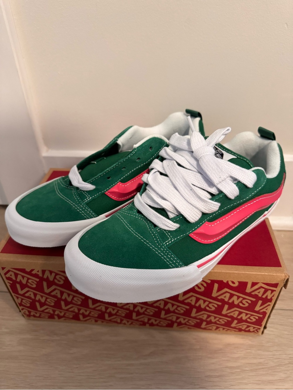 Vans Kids Green & Pink Suede Sneakers